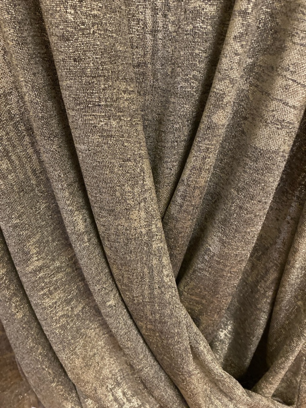 Anthropologie Metallic Taupe-Silver Draped Sleeveless Tank - Picture 4 of 7